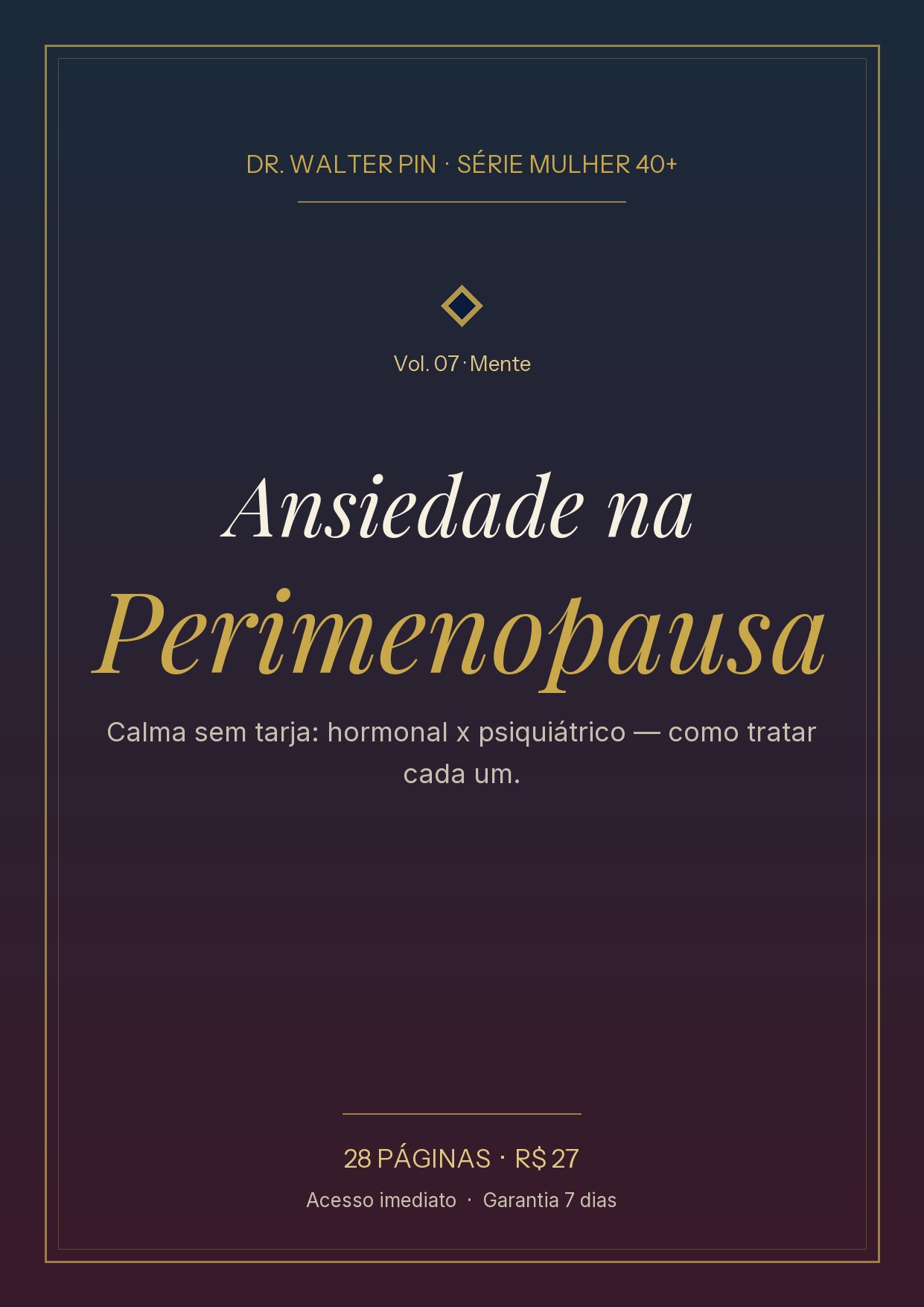 Capa: Ansiedade na Perimenopausa — Calma sem Tarja