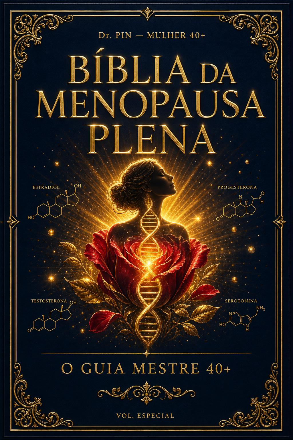 Capa: 📕 BÍBLIA DA MENOPAUSA PLENA — O Guia Mestre 40+ (Carro-chefe)