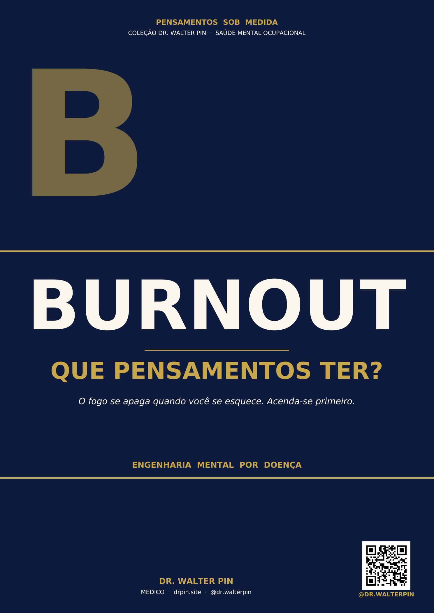 Capa: Burnout, Que Pensamentos Ter? — Pensamentos Sob Medida Vol.19
