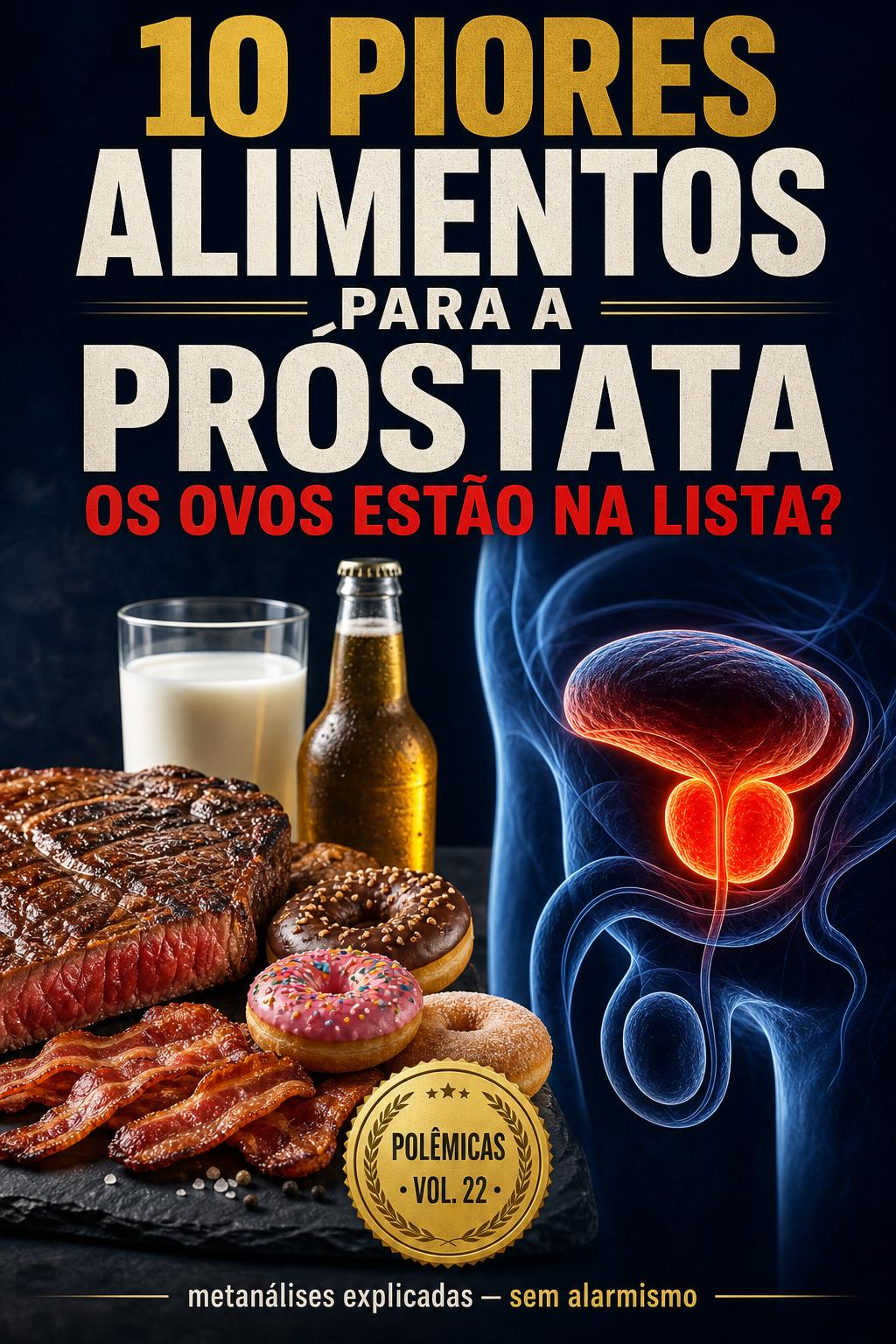 Capa — OS 10 PIORES ALIMENTOS PARA A PRÓSTATA — o ovo está na lista? (Polêmicas Vol. 22)