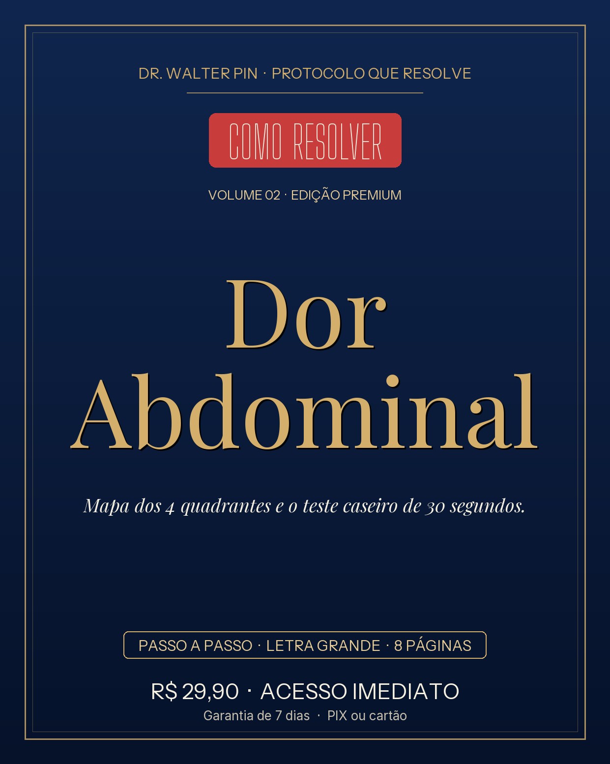 Capa: Dor Abdominal — Como Resolver (Protocolo PIN)