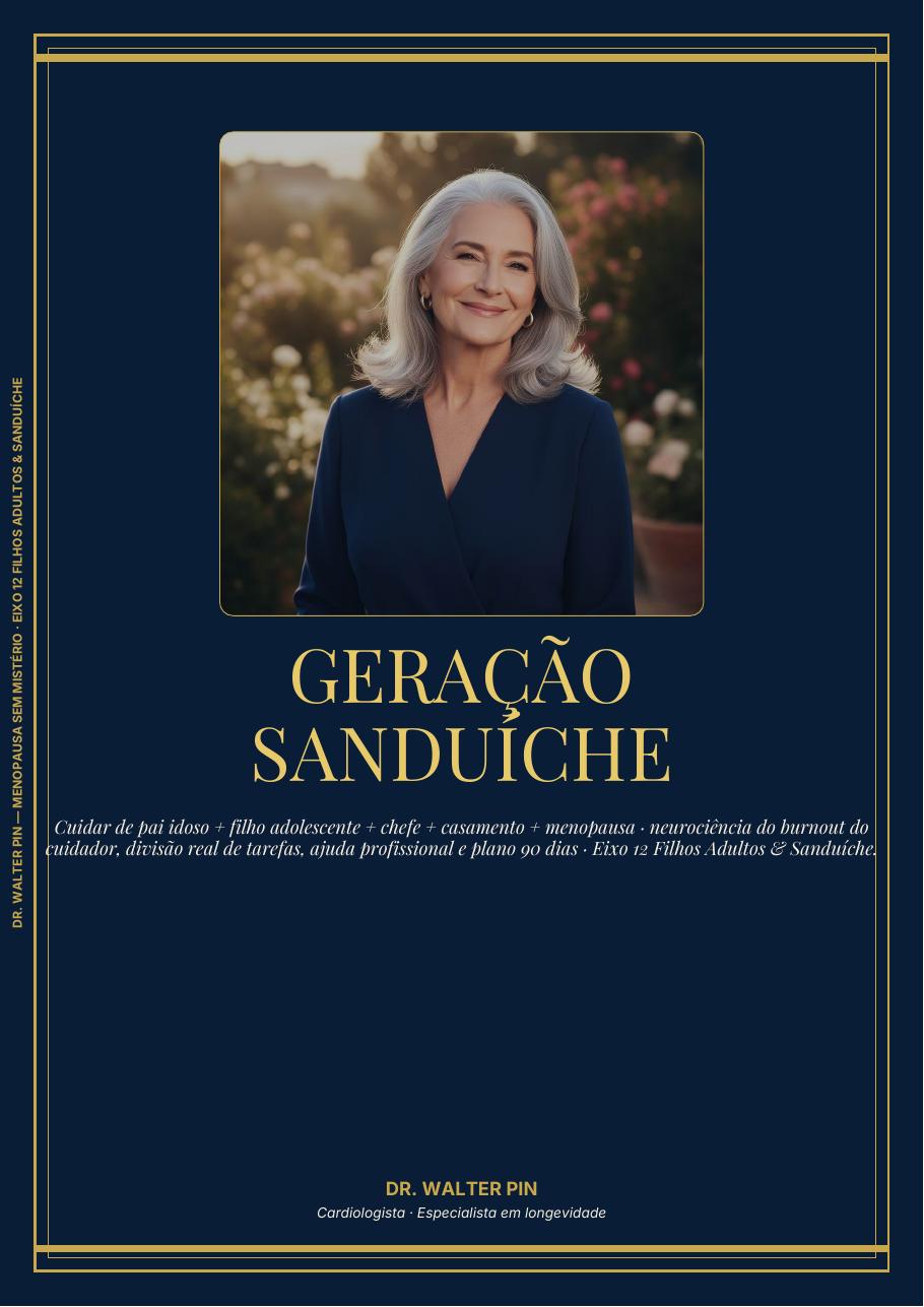 Capa: A Mulher Que Cuida de Todos (Menos Dela) — Sobreviva à Geração Sanduíche aos 50