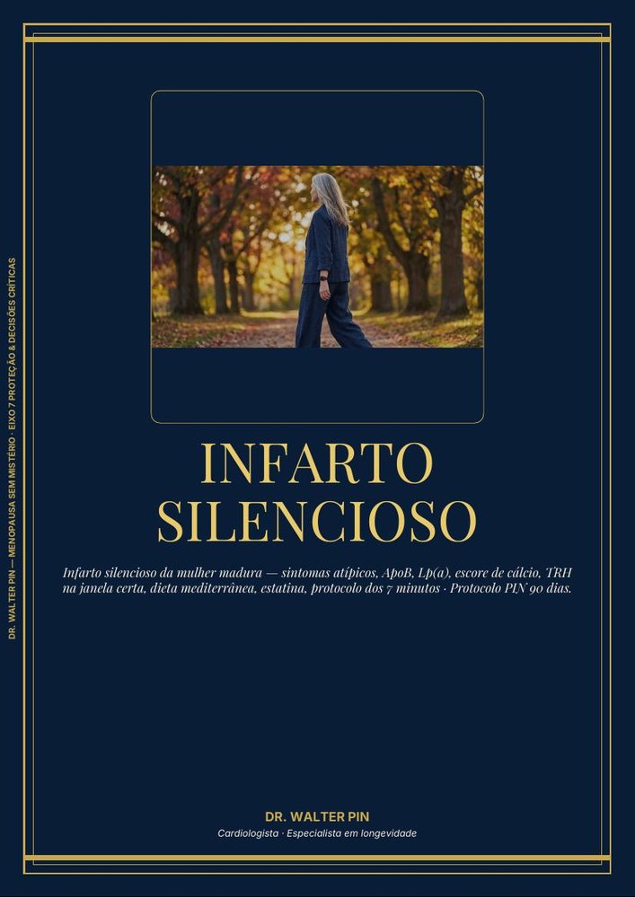 Capa: Infarto Silencioso da Mulher Madura — Sintomas Atípicos, ApoB, Lp(a) e CAC