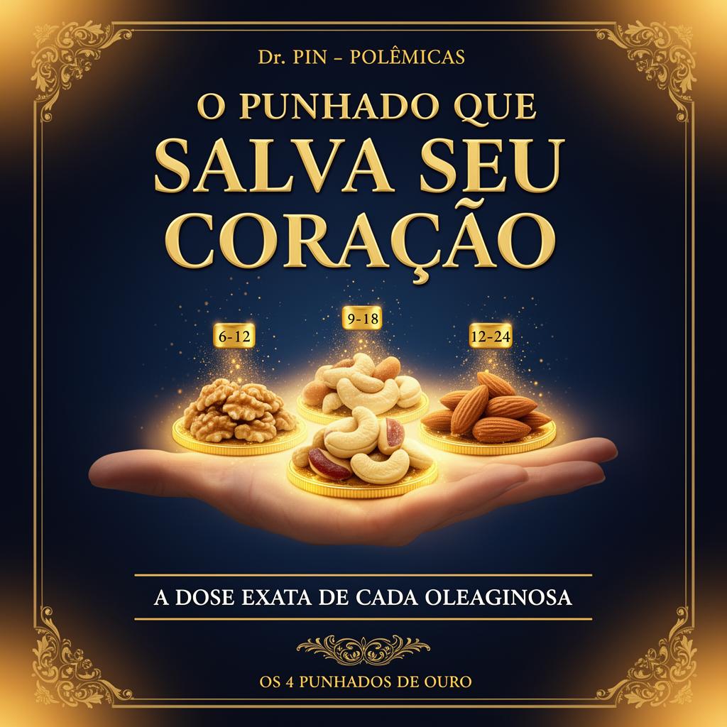 Capa: O PUNHADO QUE SALVA SEU CORAÇÃO — Os 4 Punhados de Ouro (Nozes, Caju, Pará, Amêndoas)