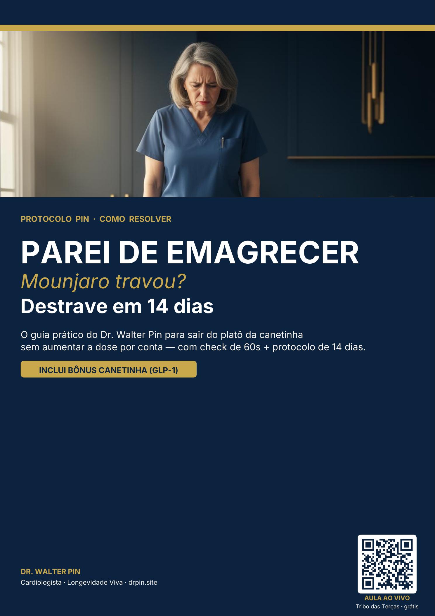 Capa: Parei de Emagrecer com Mounjaro — O Que Fazer? (Protocolo PIN)