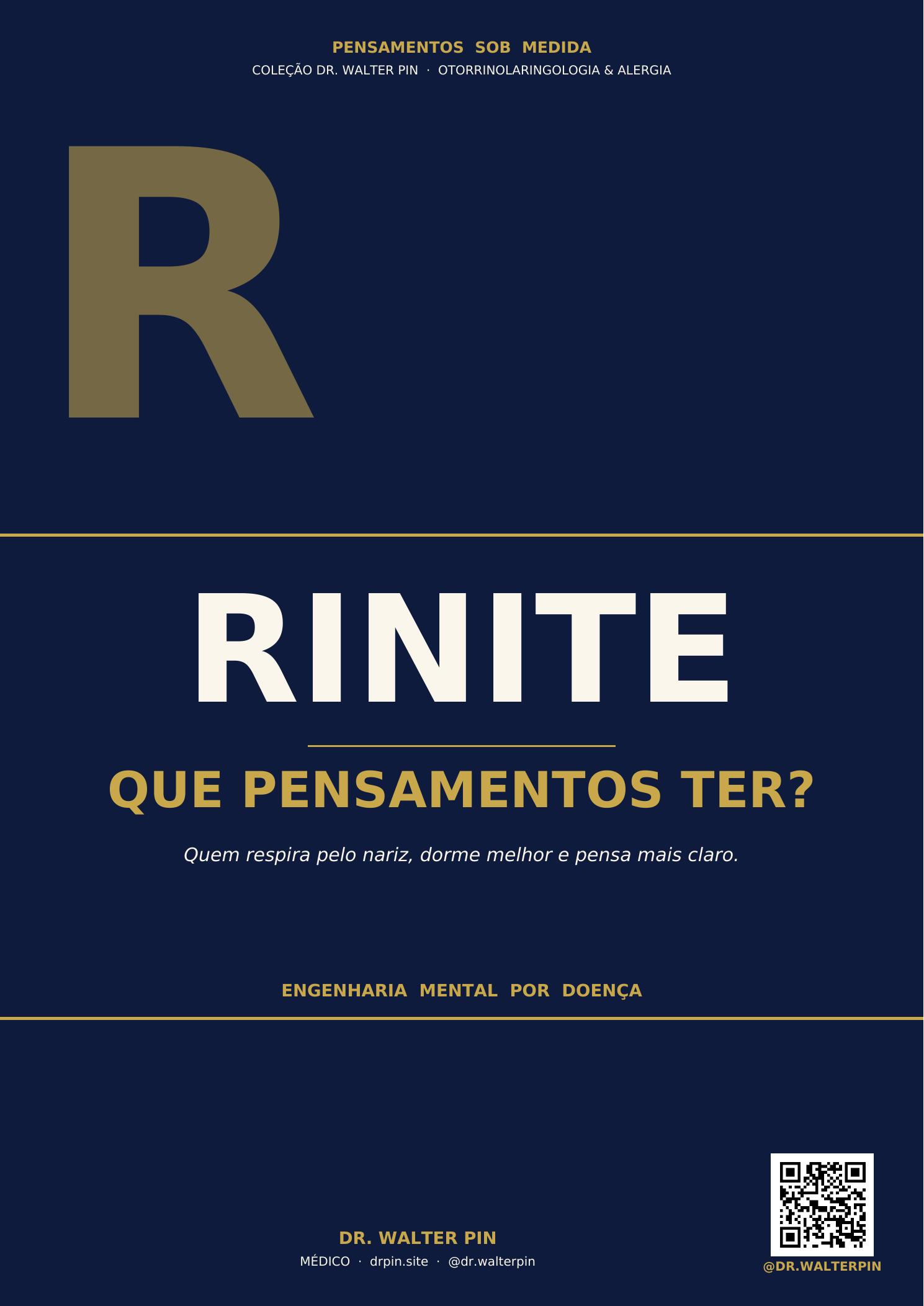Capa — Rinite, Que Pensamentos Ter? — Pensamentos Sob Medida Vol.27