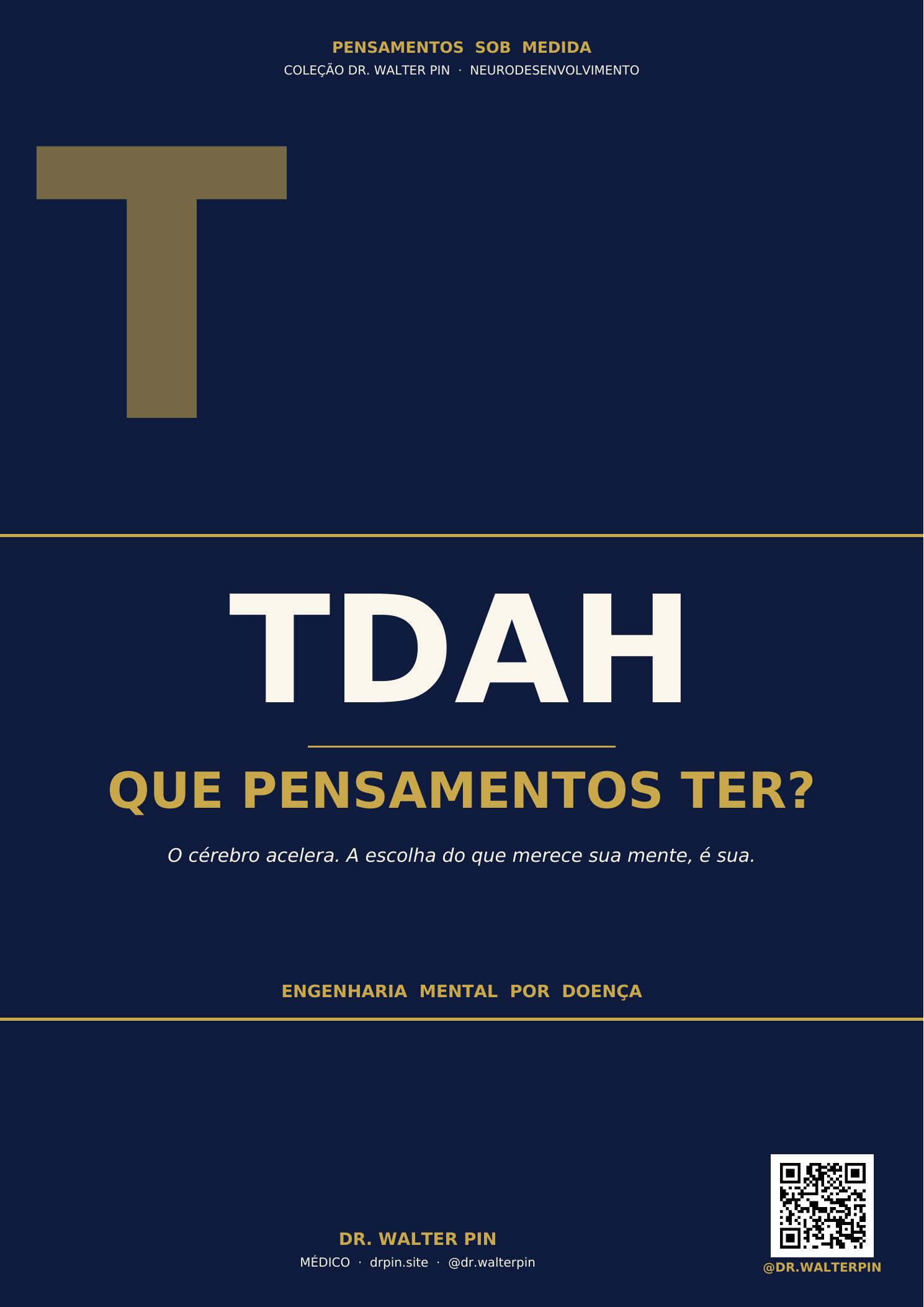 Capa: TDAH, Que Pensamentos Ter? — Pensamentos Sob Medida Vol.22