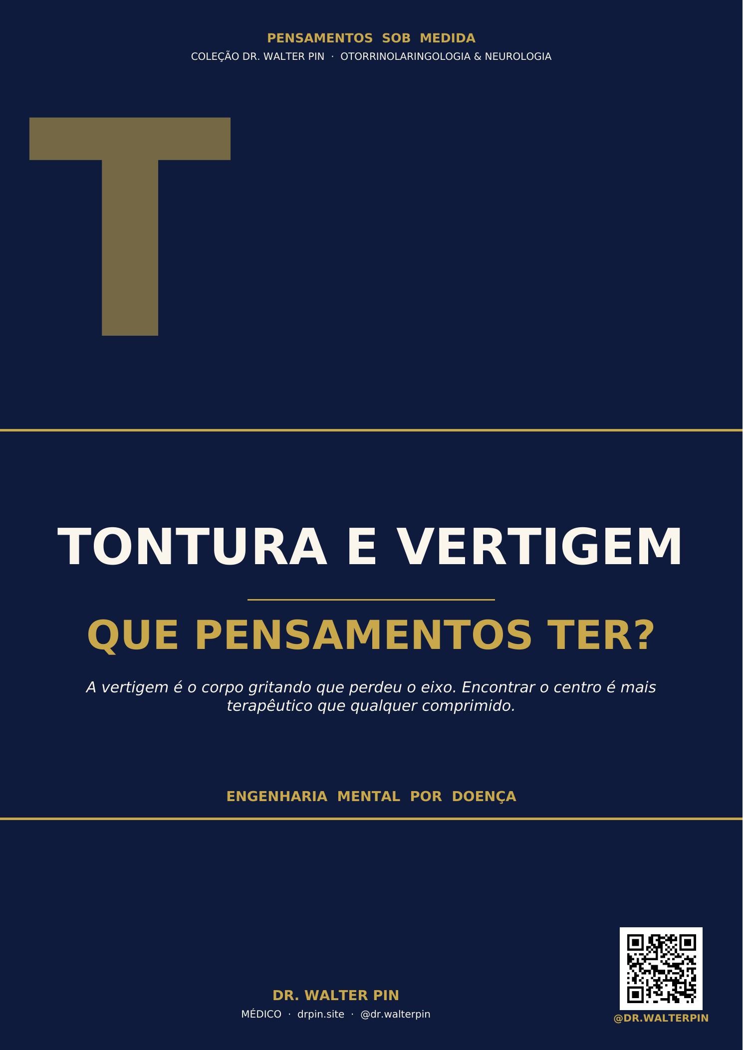 Capa: Tontura/Vertigem, Que Pensamentos Ter? — Pensamentos Sob Medida Vol.52